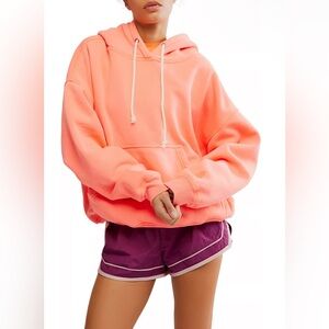 Free People FP Movement  Final Call Hoodie Sweatshirt S Pastel Orange